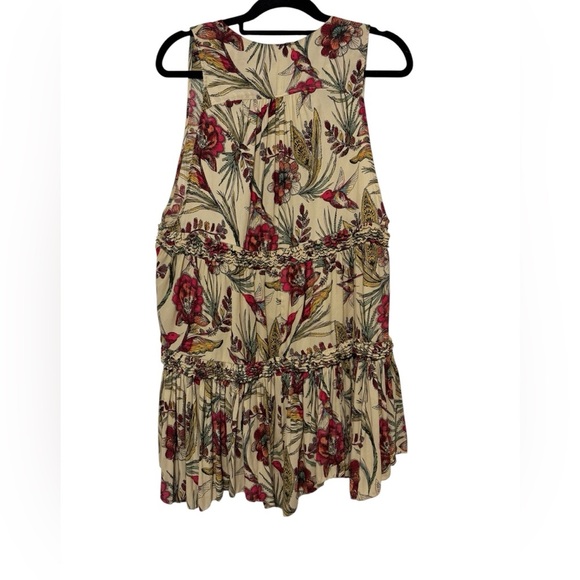 Free People Floral Tunic in Red and Cream - Picture 3 of 7